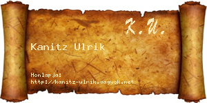 Kanitz Ulrik névjegykártya